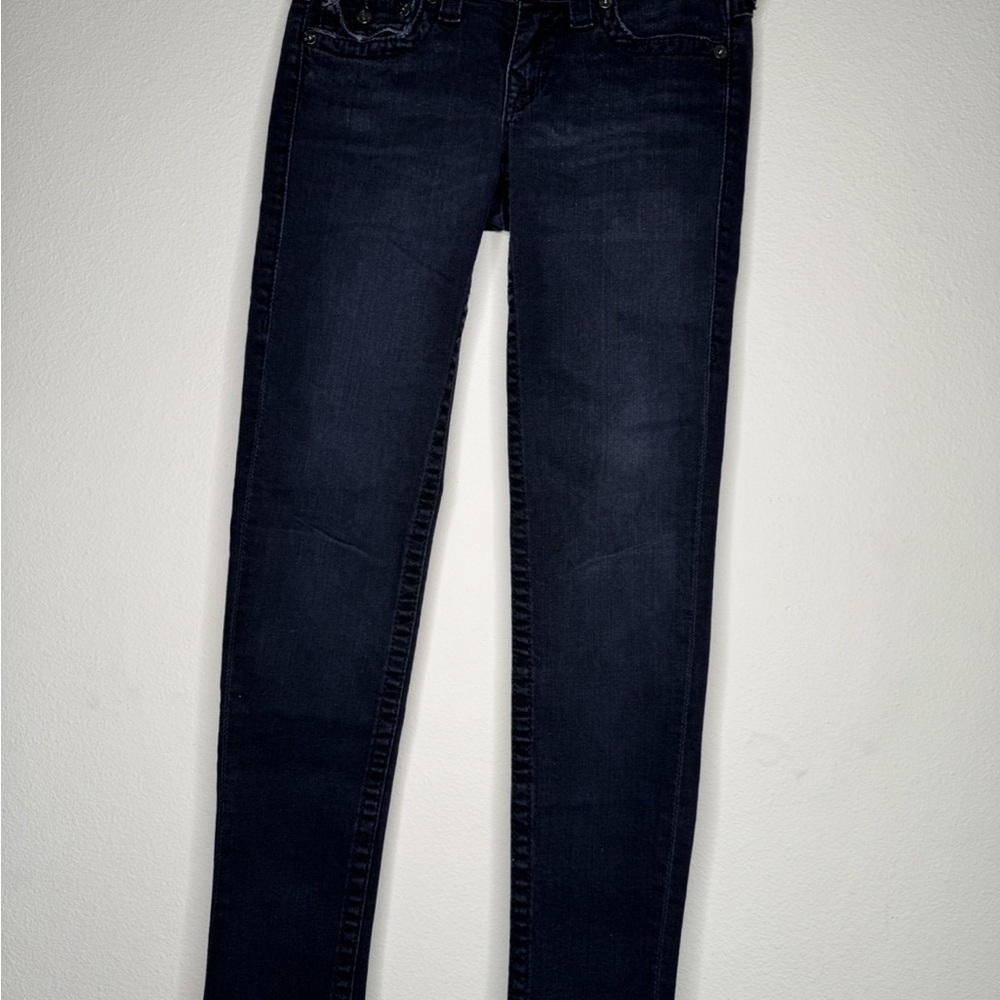 True Religion Skinny Jeans rich black with stud embellished pockets.